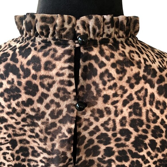 Rachel Parcell Cheetah Print Ruffled Top - Size Small - Picture 5 of 9